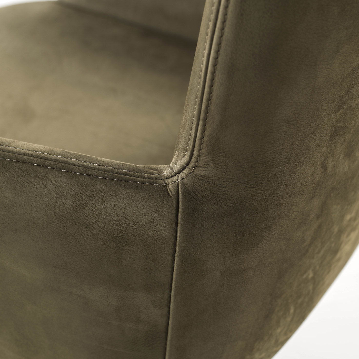 Materia Soft Swivel Sage-Green Chair With Armrests by Claudio Bellini - Alternative view 1