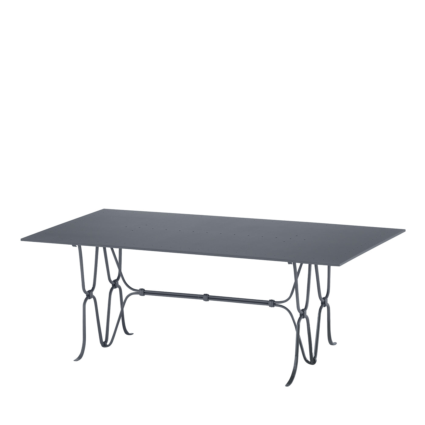 Ligare Wrought Iron Gray Rectangular Table - Main view
