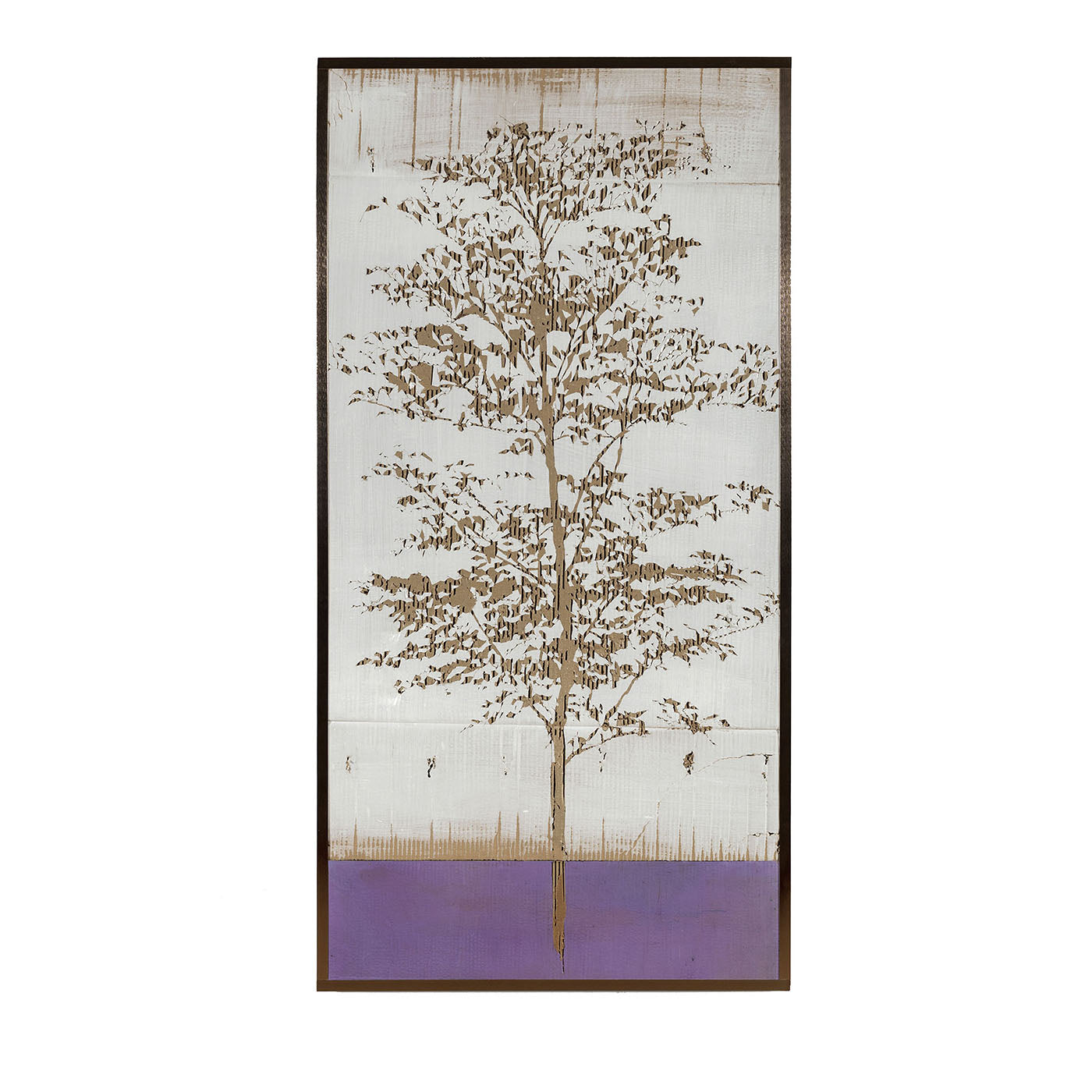 Panneau en carton superposé avec arbre blanc et lilas - Vue principale