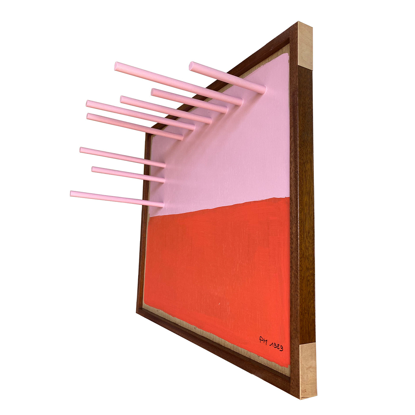 Porta Borse A Pink & Coral Wooden Handbag Rack by Pietro Meccani - Alternative view 3