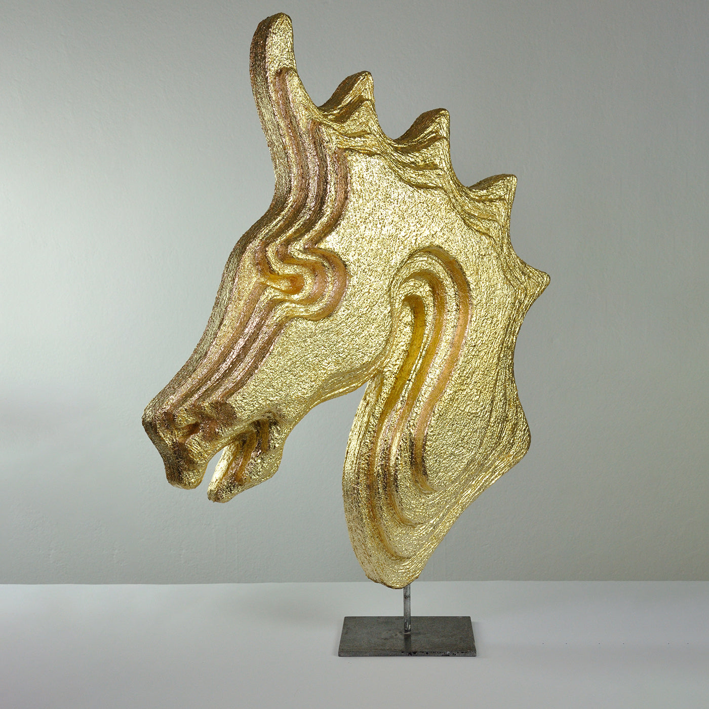 Goldkopf Pferd Goldene Skulptur - Alternative Ansicht 1