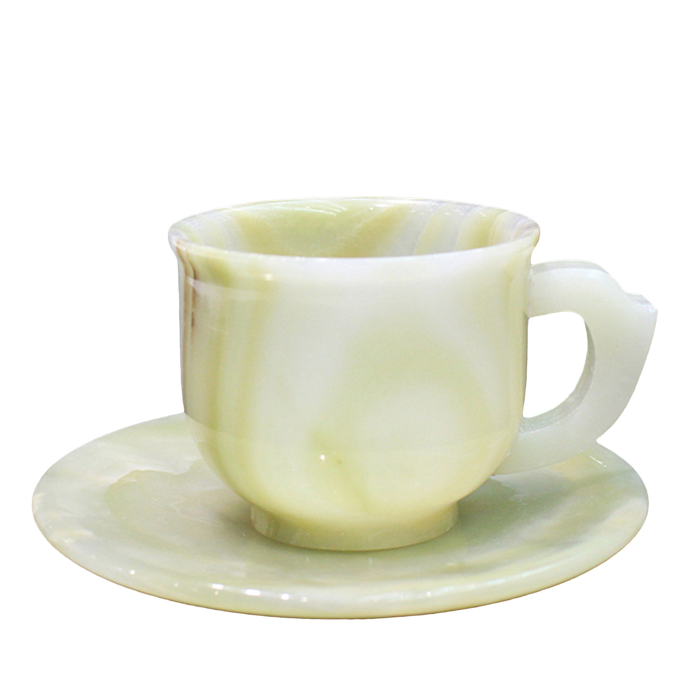 Tasse à espresso et soucoupe en onyx vert - Vue principale