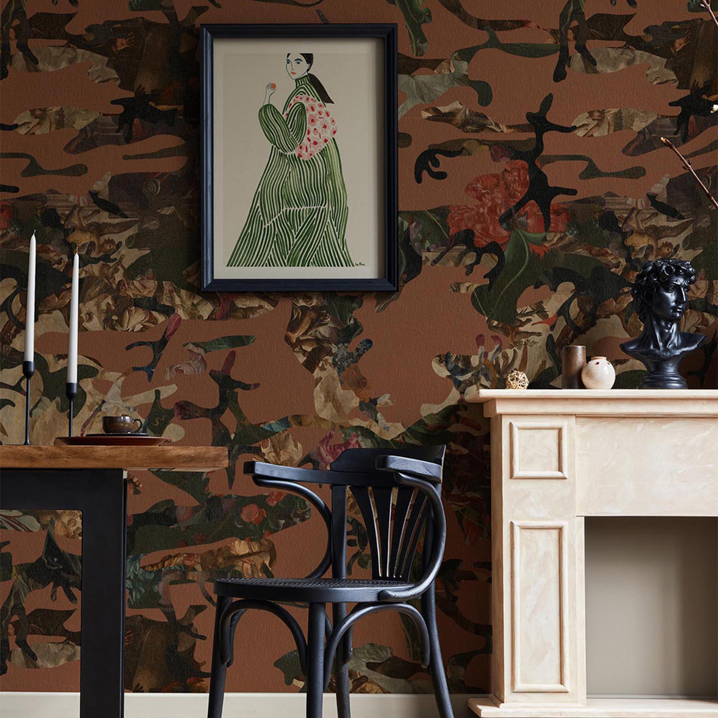 Hidden in Plain Sight Camouflage Marsala Wallpaper  - Alternative view 1