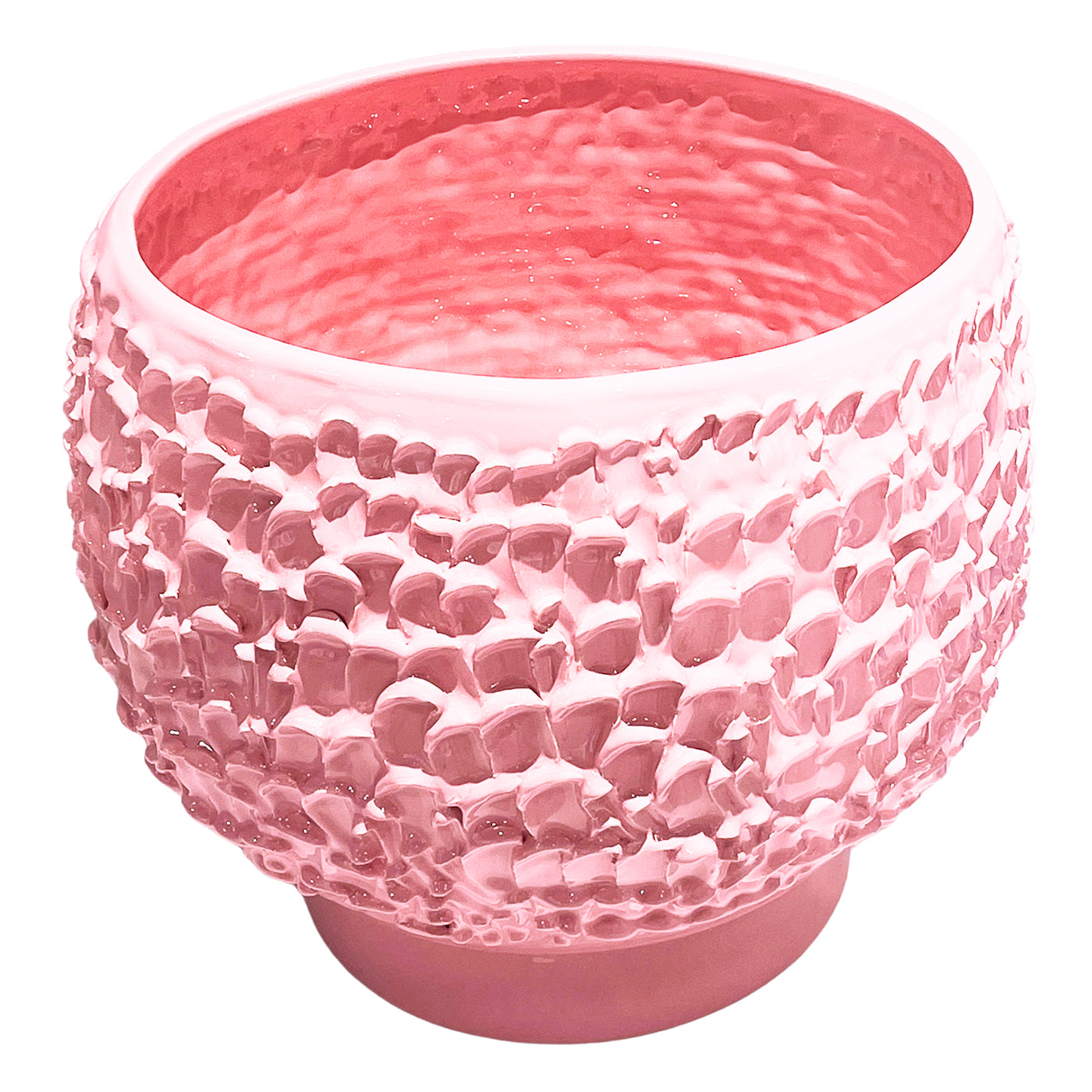 Onda Series Shiny Powder Pink Ceramic Centerpiece - Alternative view 3