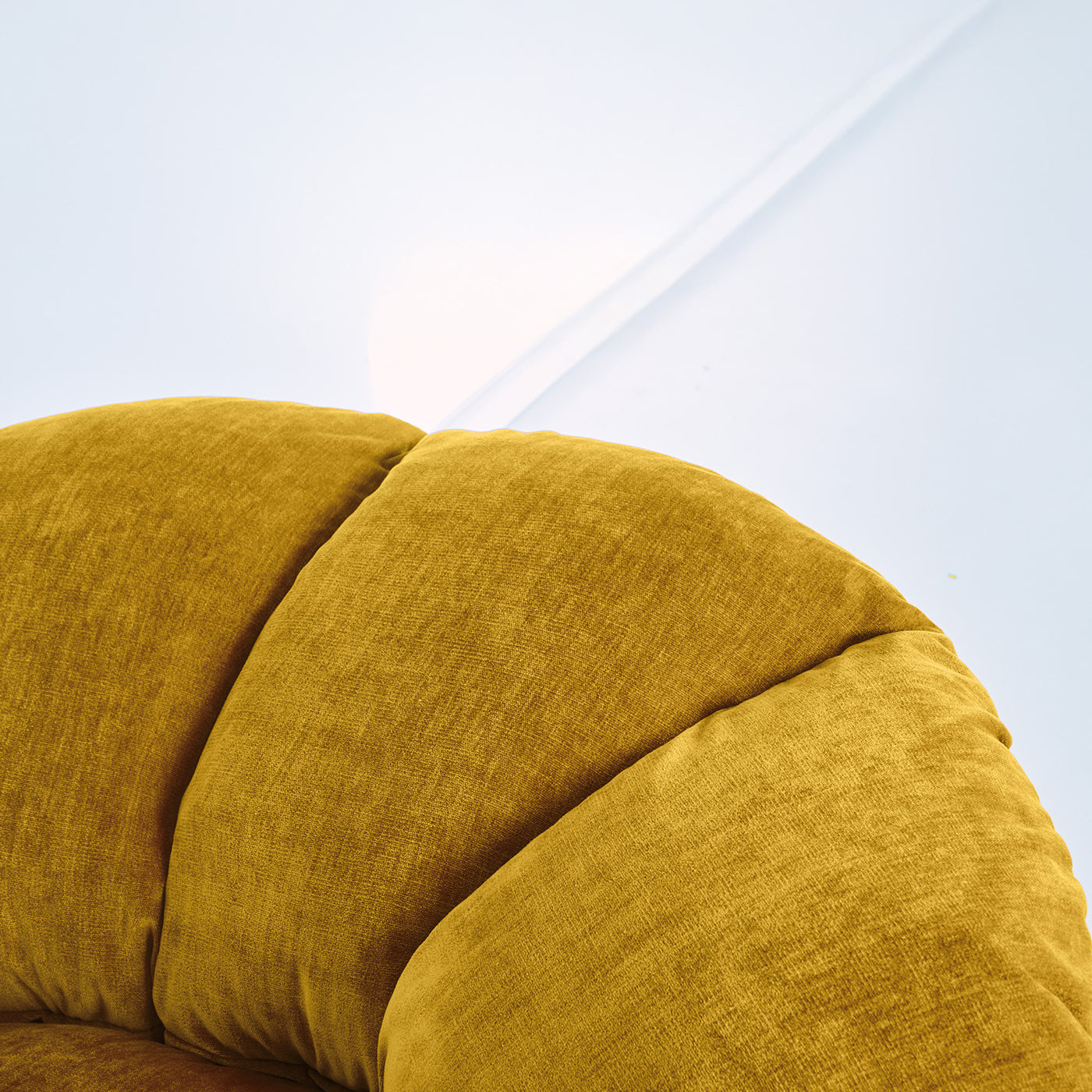 Twelve Round Earthy Gold Velvet Armchair - Alternative view 1