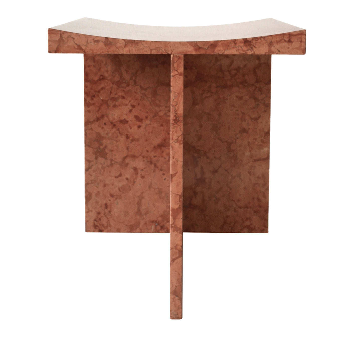 Thebes Verona Red Marble Stool - Main view
