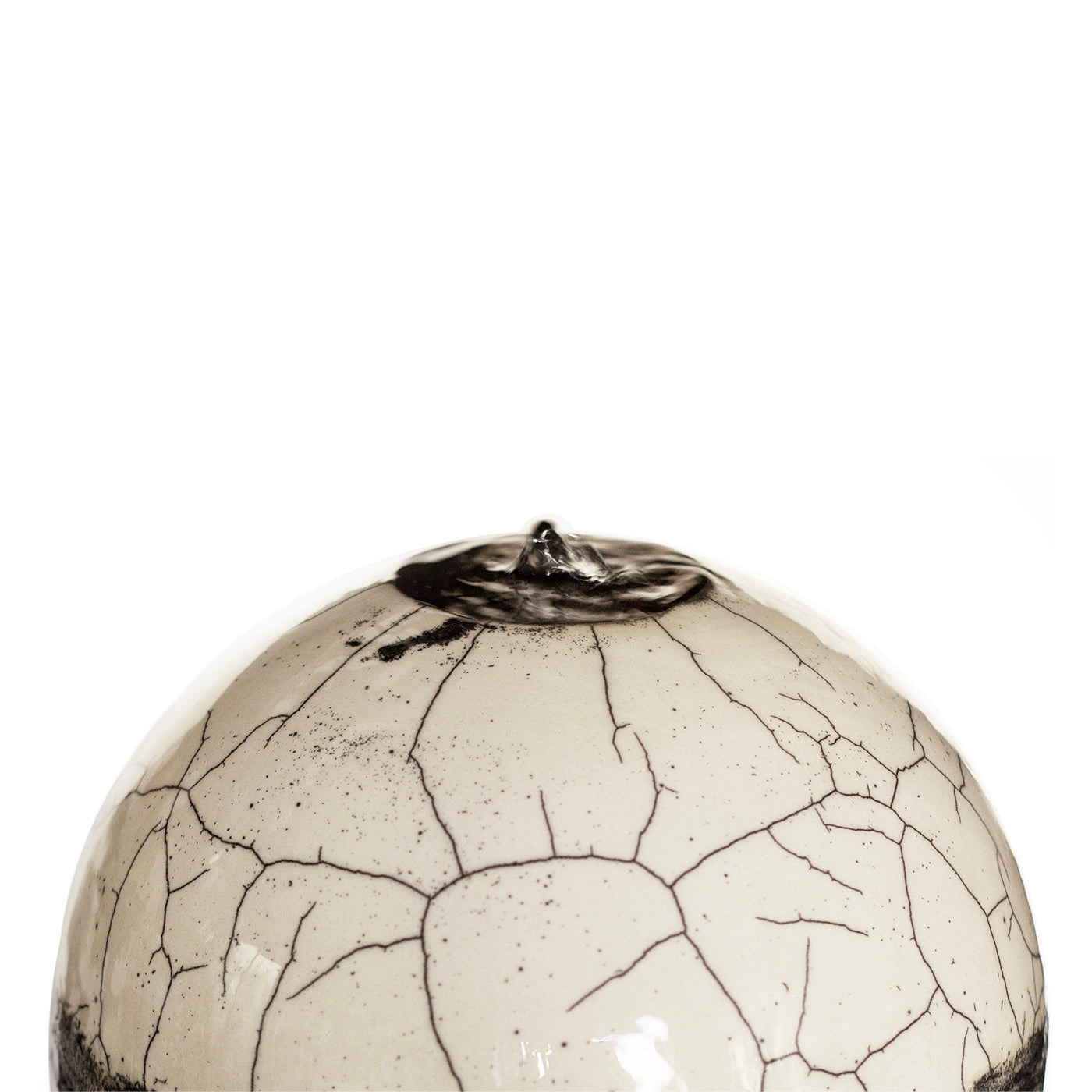 Modern Genesi Globe Black and White Crackle Ceramic Fountain - Alternative view 1