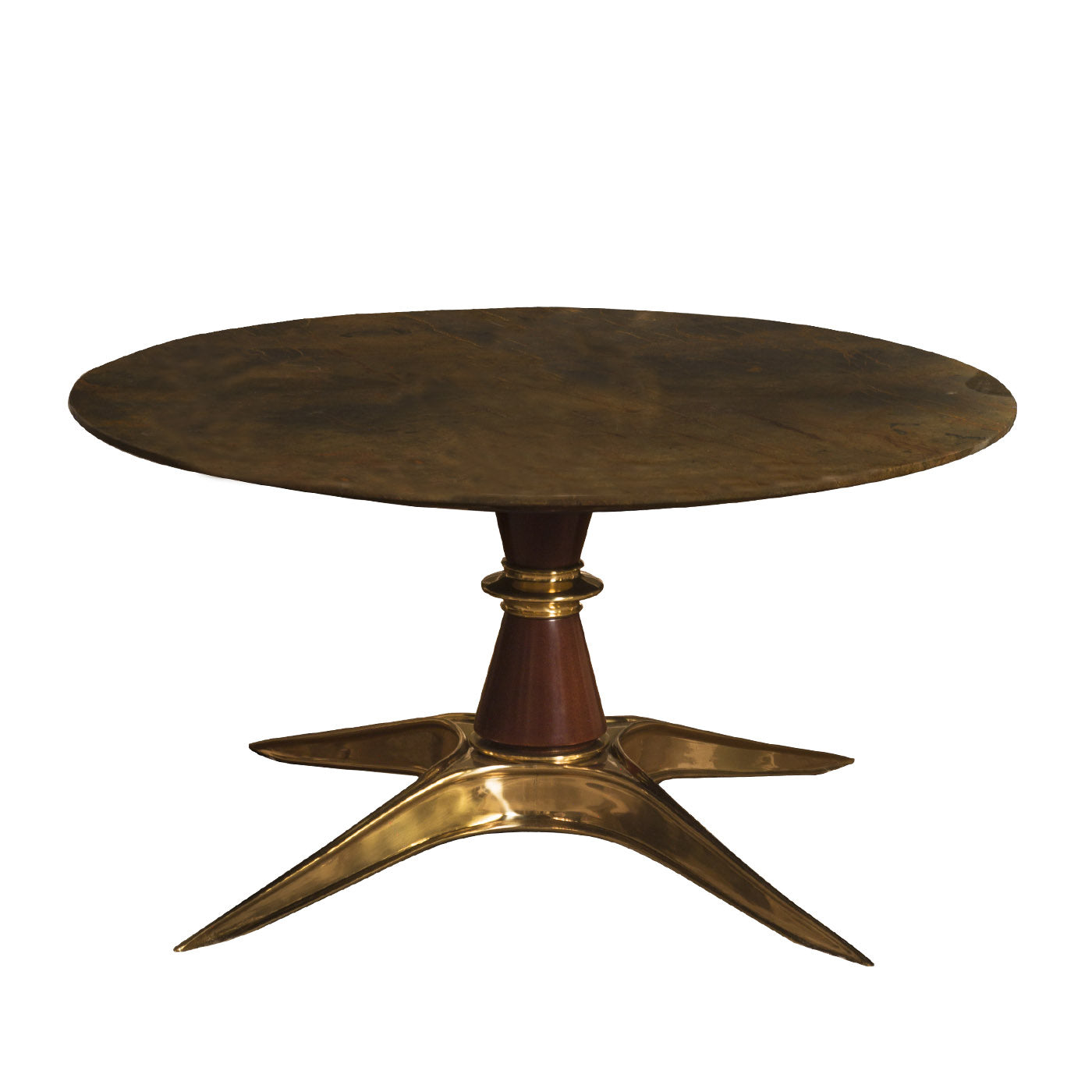 Brass and Tierra di Siena Side Table - Main view