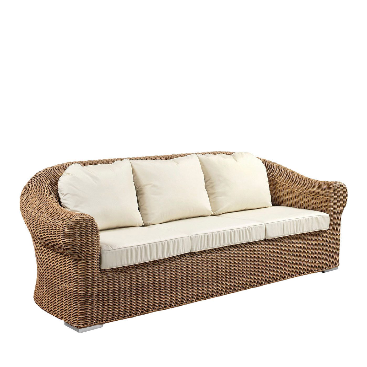 Cloe Synthetic Wicker Textile 3-Seater Sofa by Braid Design Lab - Main view