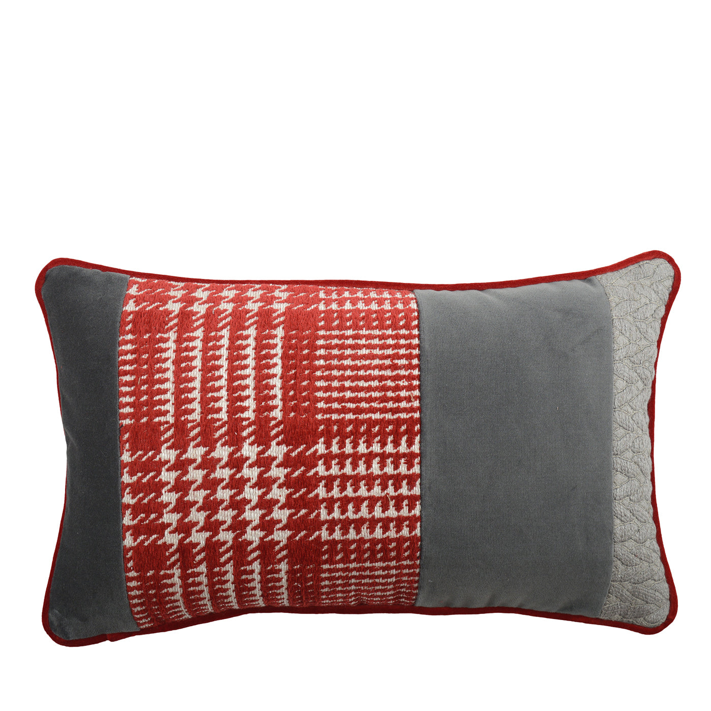 Bandè jacquard fabric and cotton velvet Inlay Cushion #2 - Main view