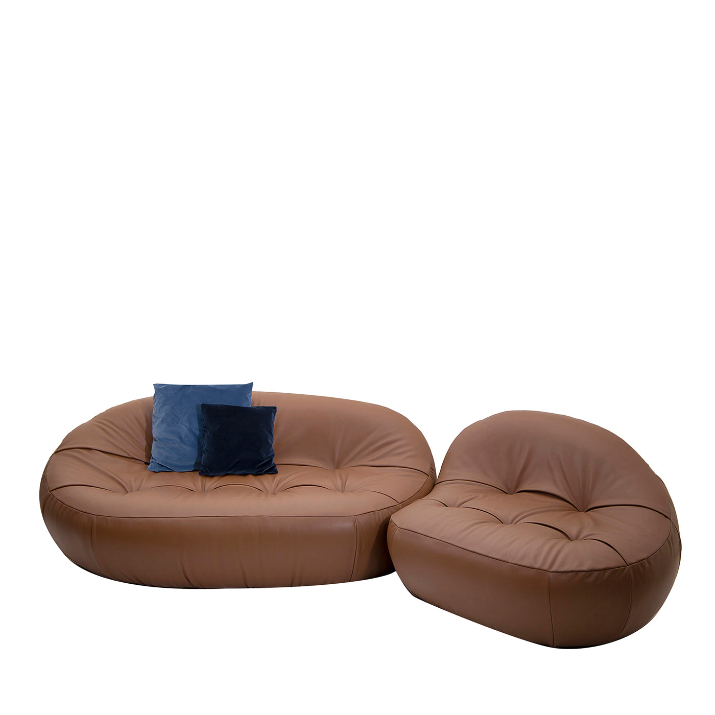 Sofá y sillón de piel Plumpstones 200/130 - Vista principal