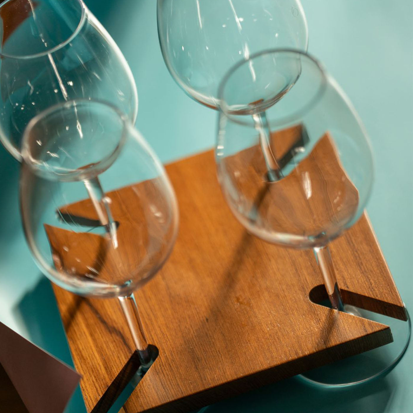 Stem Glasses And Flutes Teak Base Holder - Alternative view 2