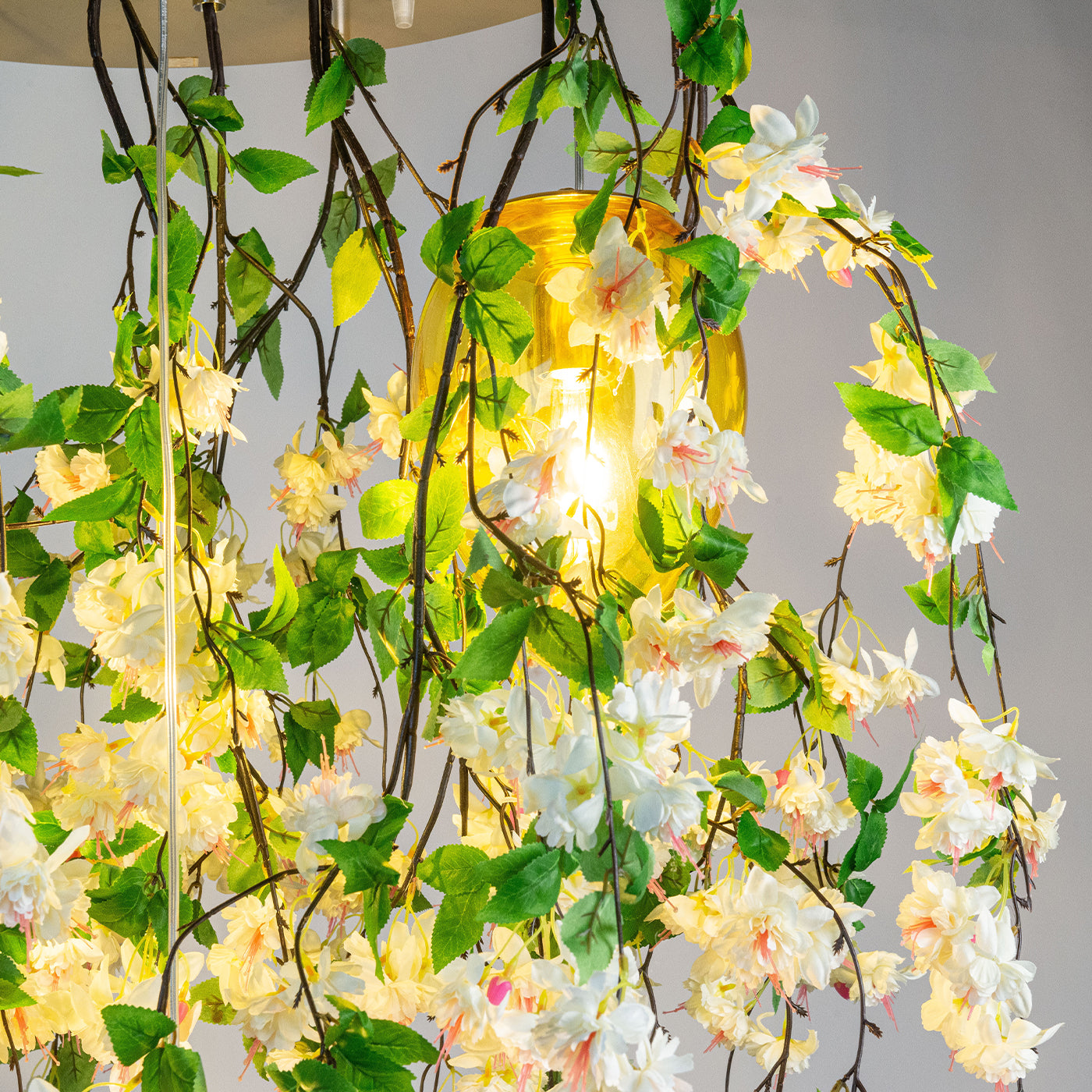 Flower Power Crystal Egg White Cascade Round Chandelier - Alternative view 3