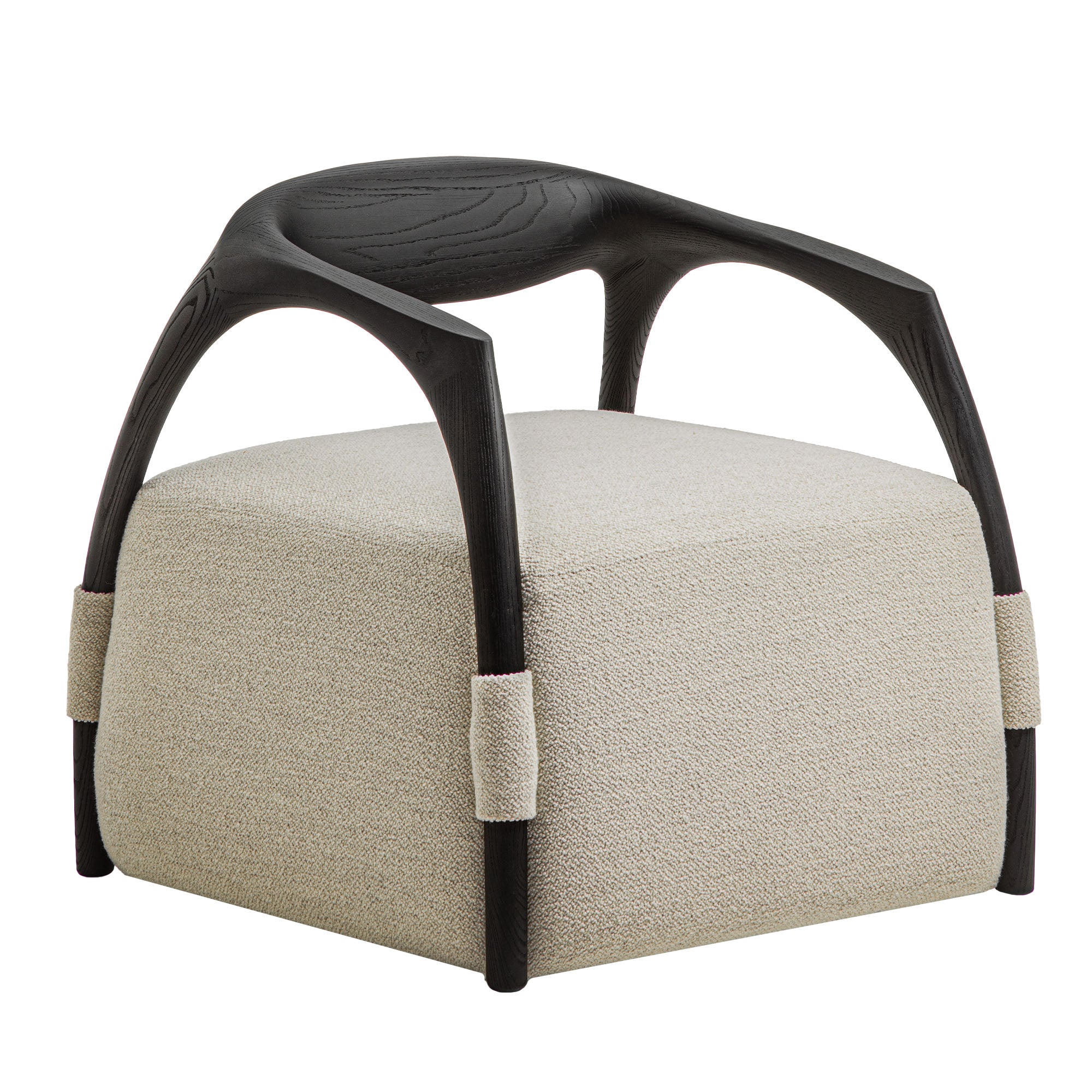 Chassis Black Ash Solid Wood Armchair & Fabric Upholstery - Main view