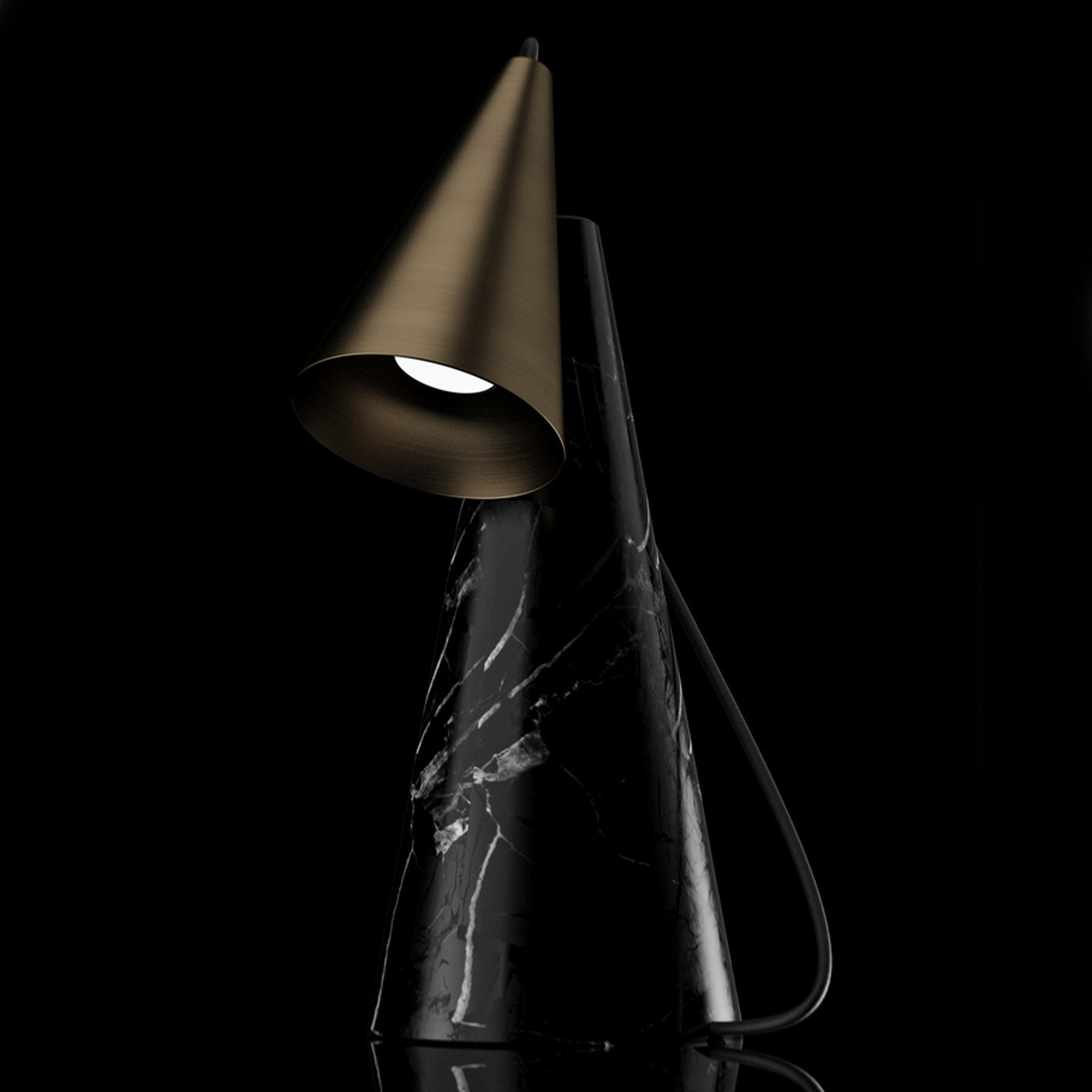 ED038 Black Stone and Bronze Table Lamp - Alternative view 2