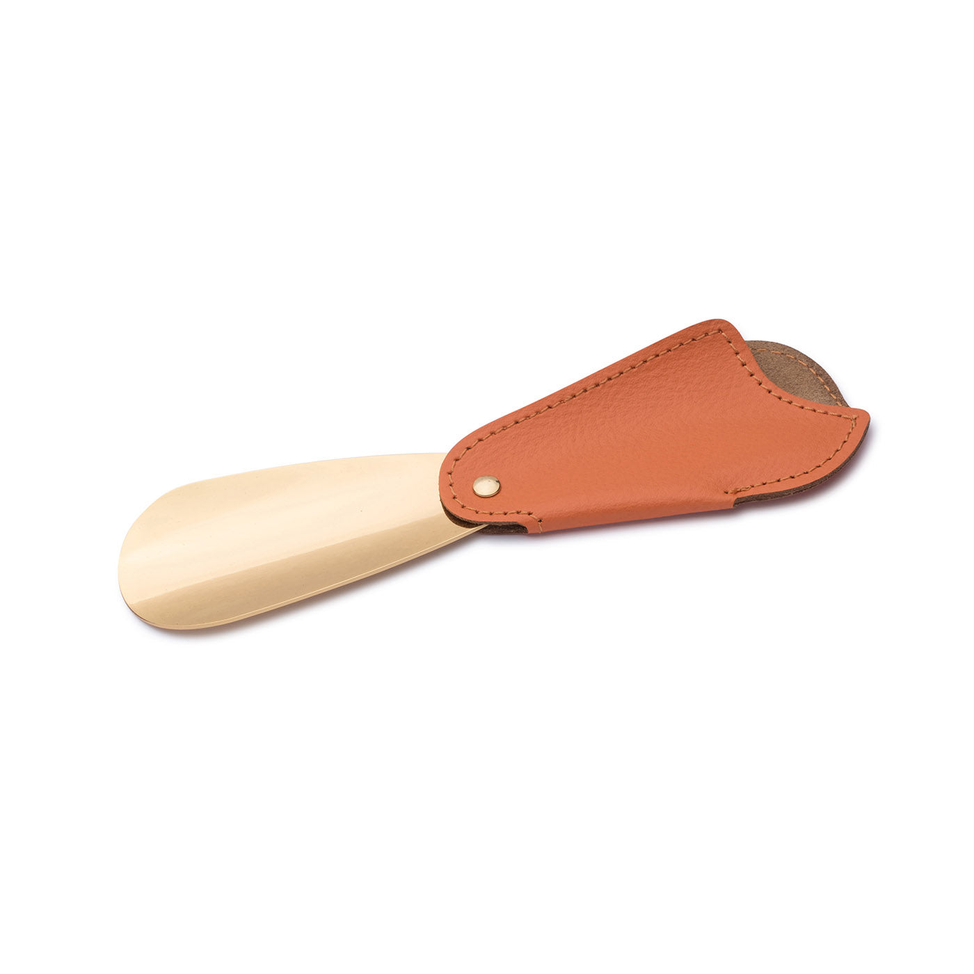 Orange & Gold Hammered Leather Travel Shoe Horn - Alternative view 2