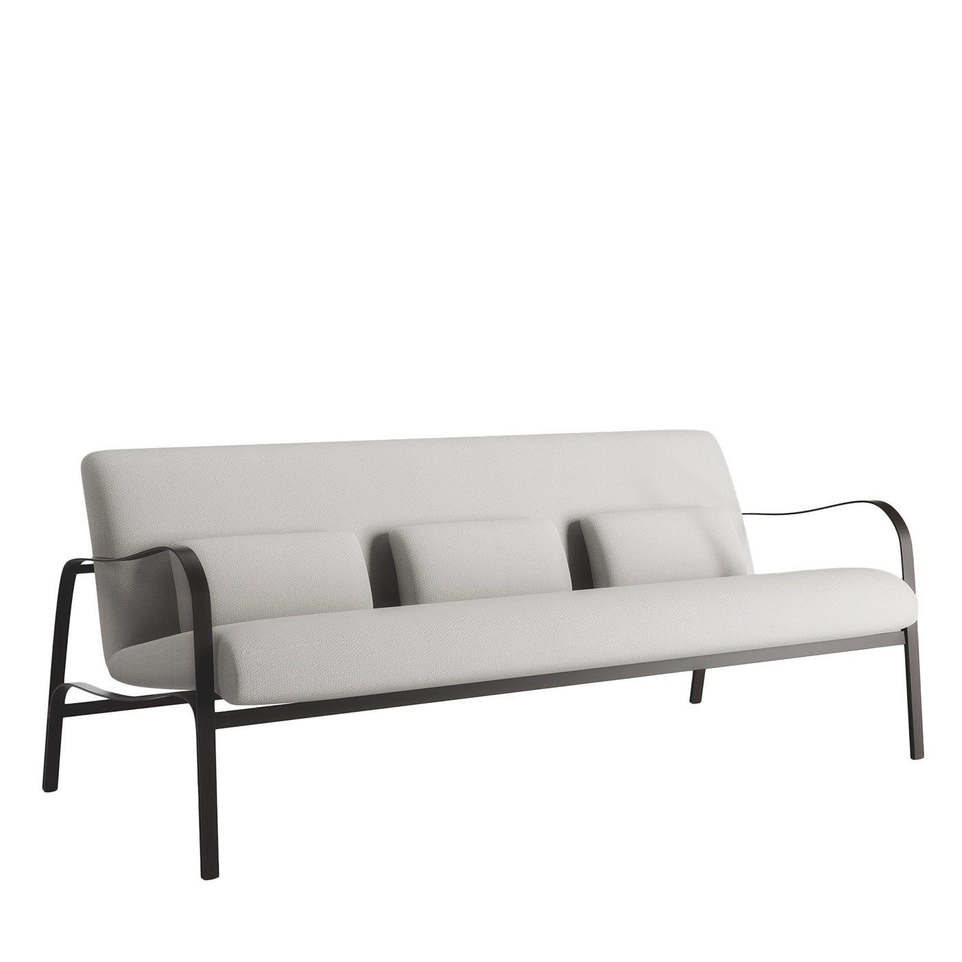 Amalfi White and Gray Sofa by Studio 63 in Stainless Steel - Main view