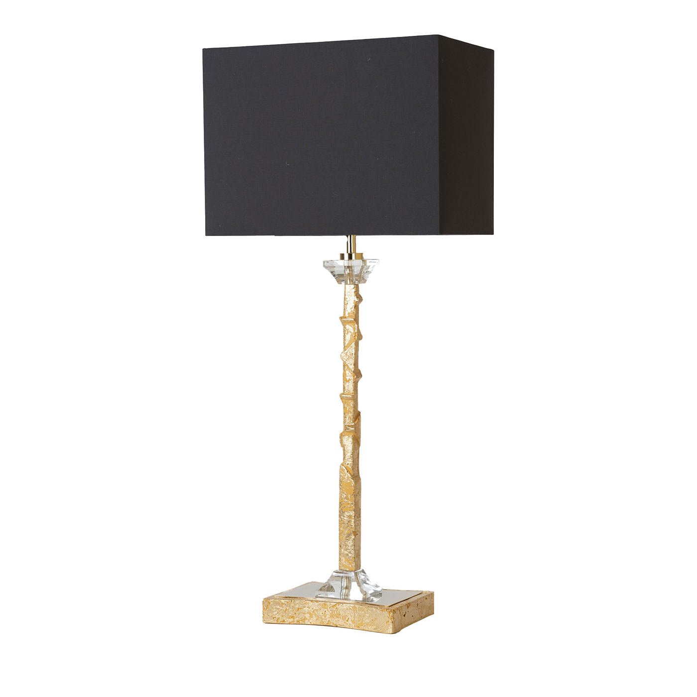 Lámpara de mesa alta pequeña antracita-gris y pan de oro - Vista principal