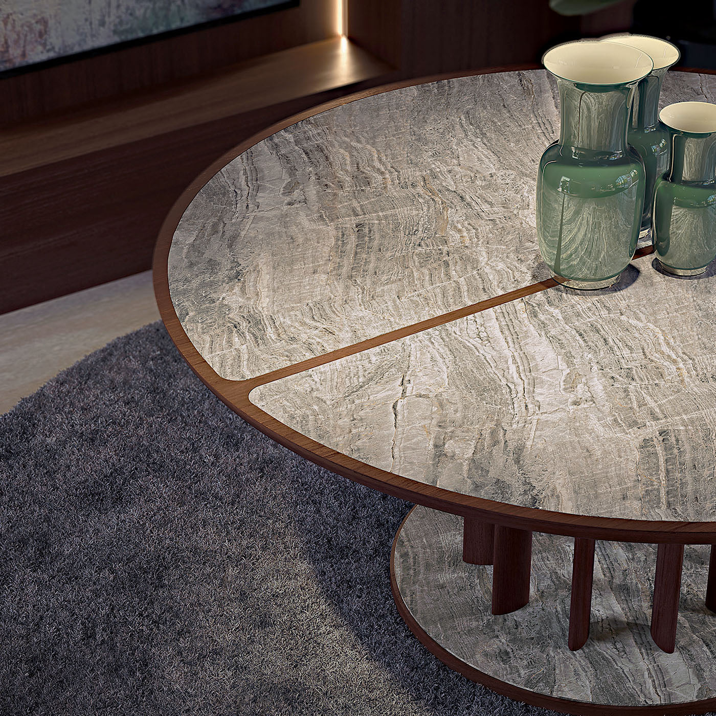 Opale Round Earthenware & Canaletto Table - Alternative view 1