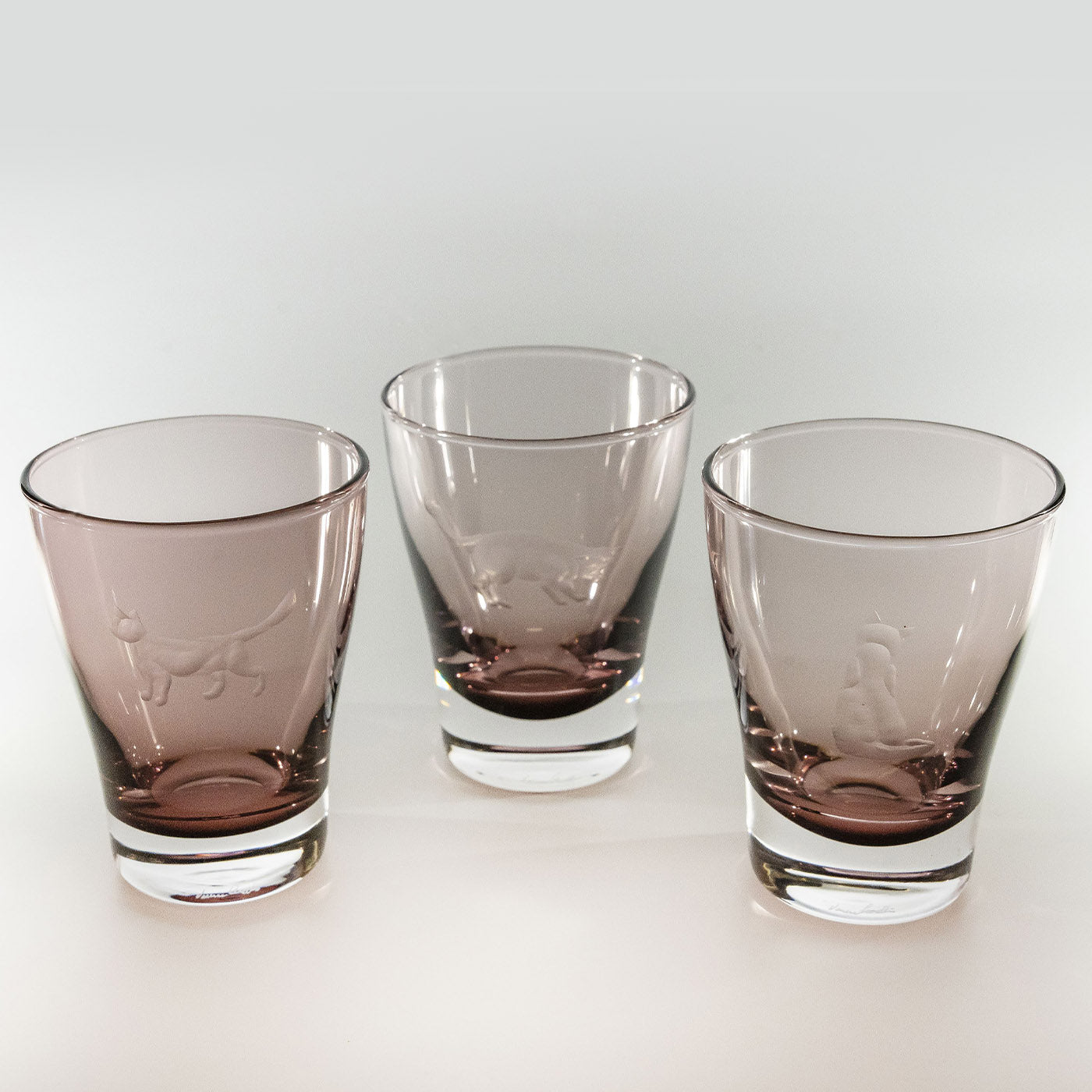 Cat Set of 6 Etched Purple Water Glasses #6 - Alternative view 1