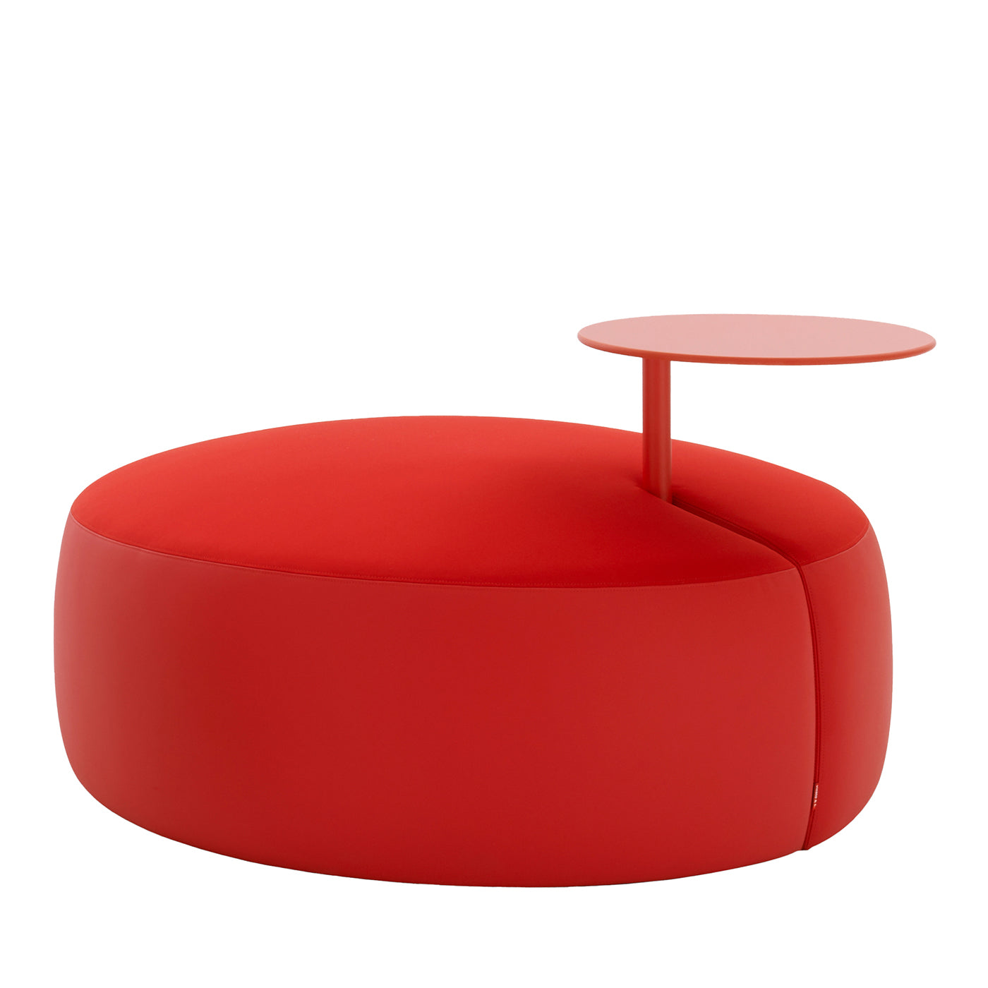TOMMY red medium pouf WITH table by Basaglia + Rota Nodari - Main view