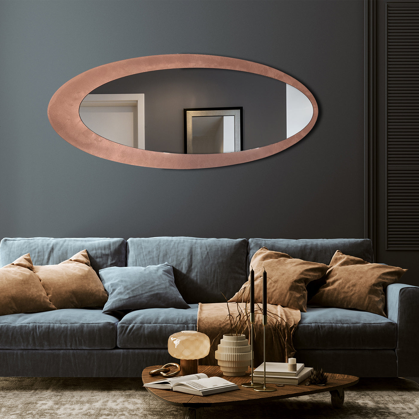 Orbit Oval Copper Mirror by Fabio Casali - Alternative view 1