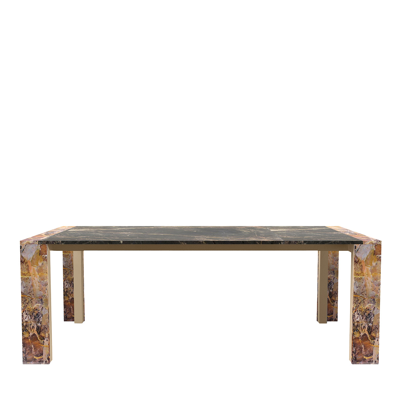 Tavolo da pranzo Ilan in marmo marrone sahara di Paolo Ciacci - Vista principale