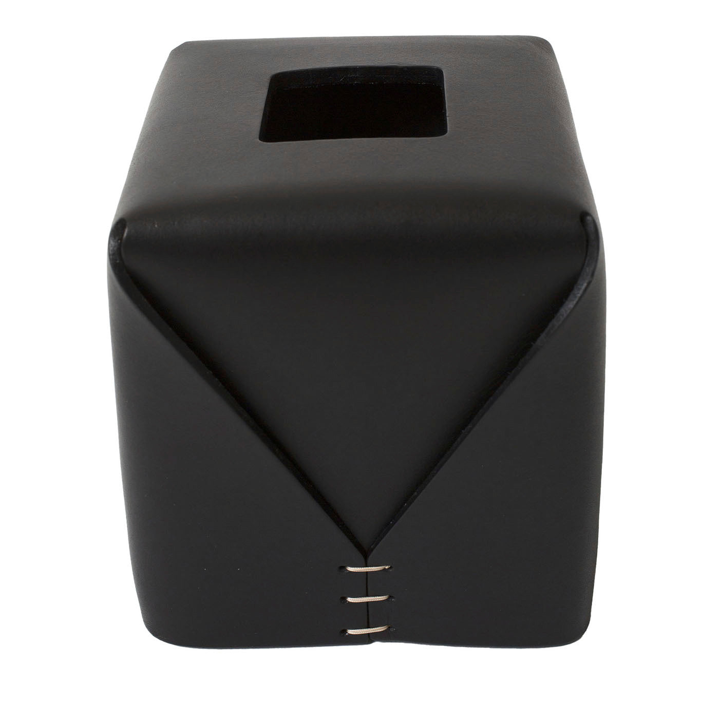 Boîte à mouchoirs cubique noire par Oscar Maschera - Vue principale