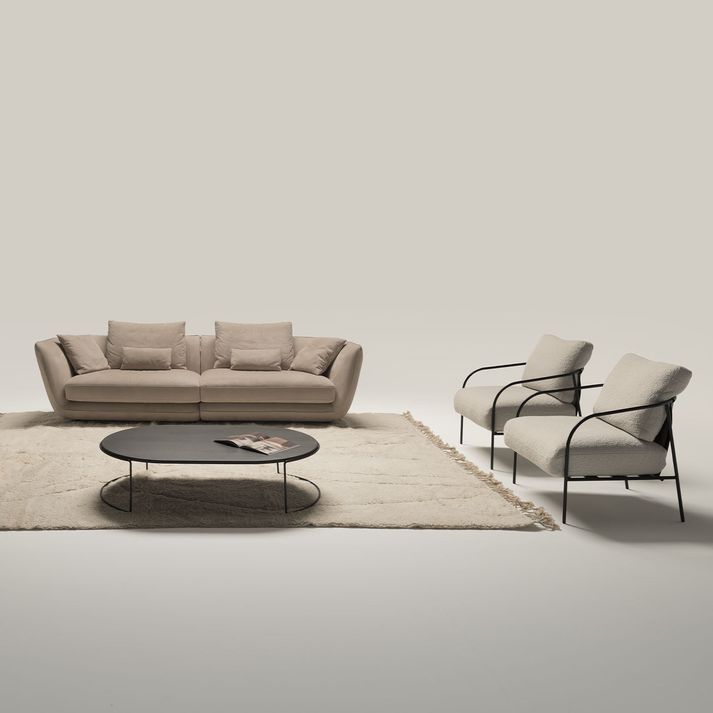 Creta Beige Leather Sofa - Alternative view 1