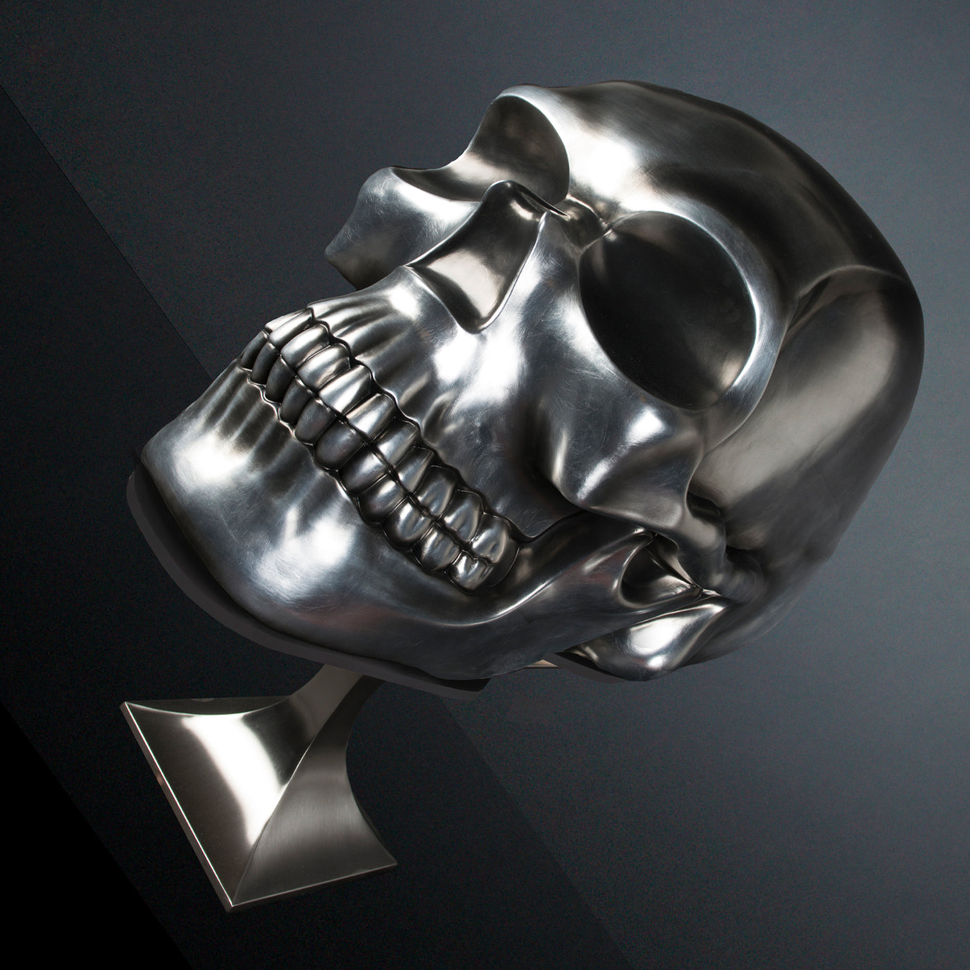 Black and Silver Skull Sculpture - Alternative view 3