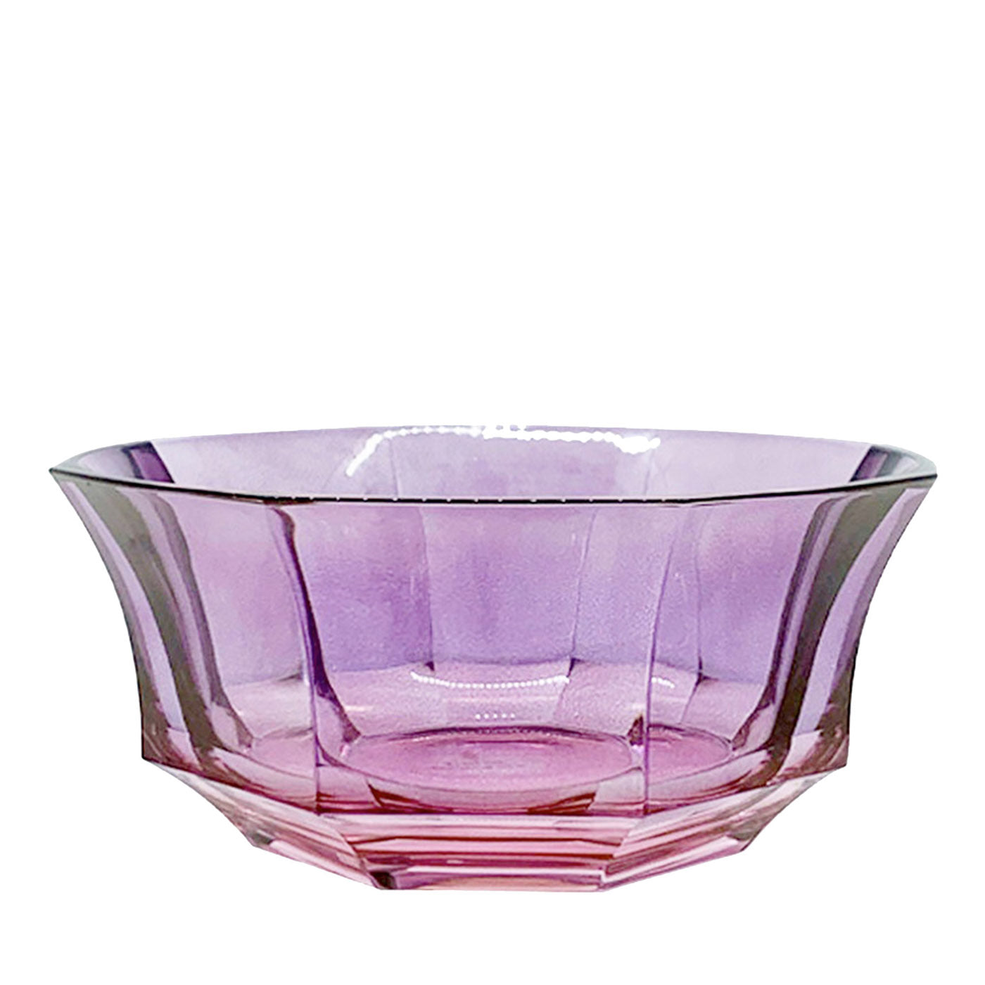 Facettierte Salatschüssel aus rosafarbenem bis violettem Kristall - Hauptansicht