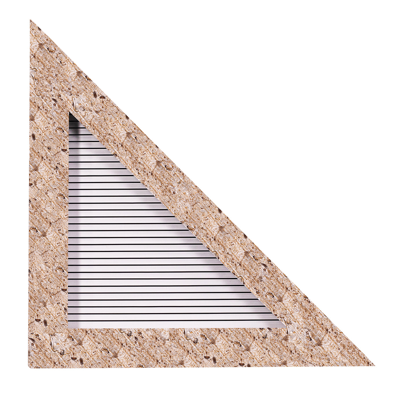 ORU Collection Luxury Antiqued Travertine Triangle Wall Decor - Main view