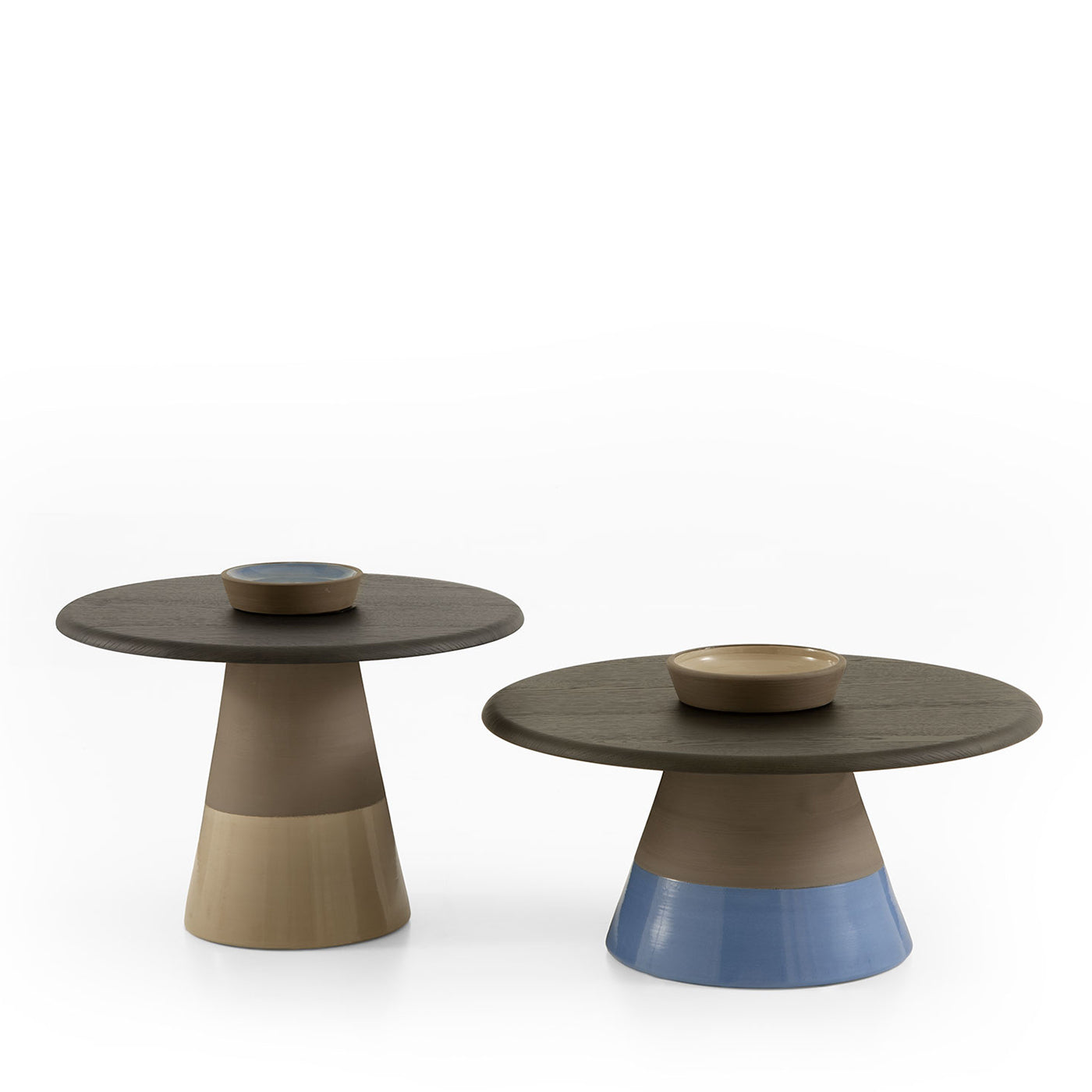 Petite table Sablier avec base en argile et plateau en placage de chêne Laguna - Vue alternative 3