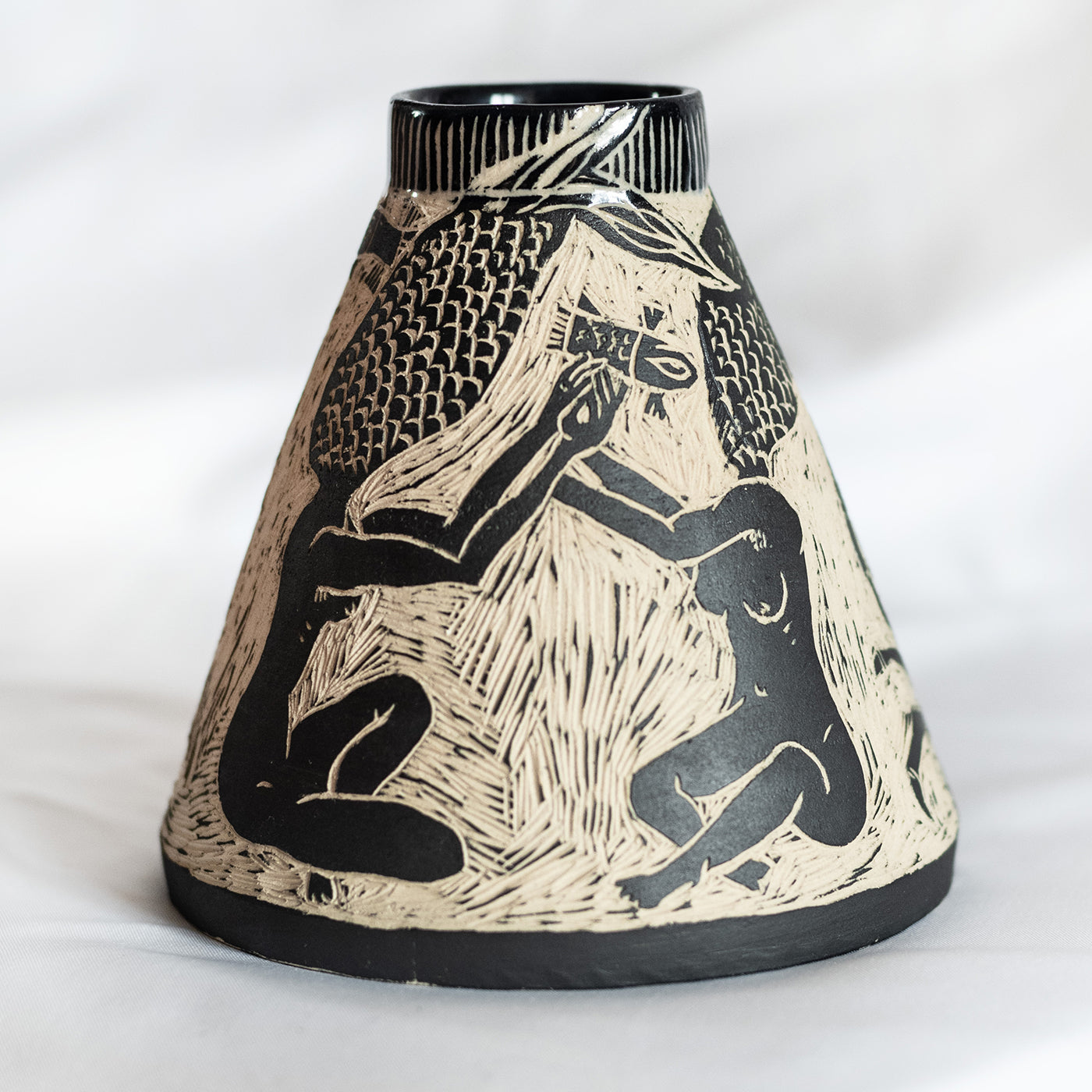 Nascondino Beige and Black Grès Vase - Alternative view 1