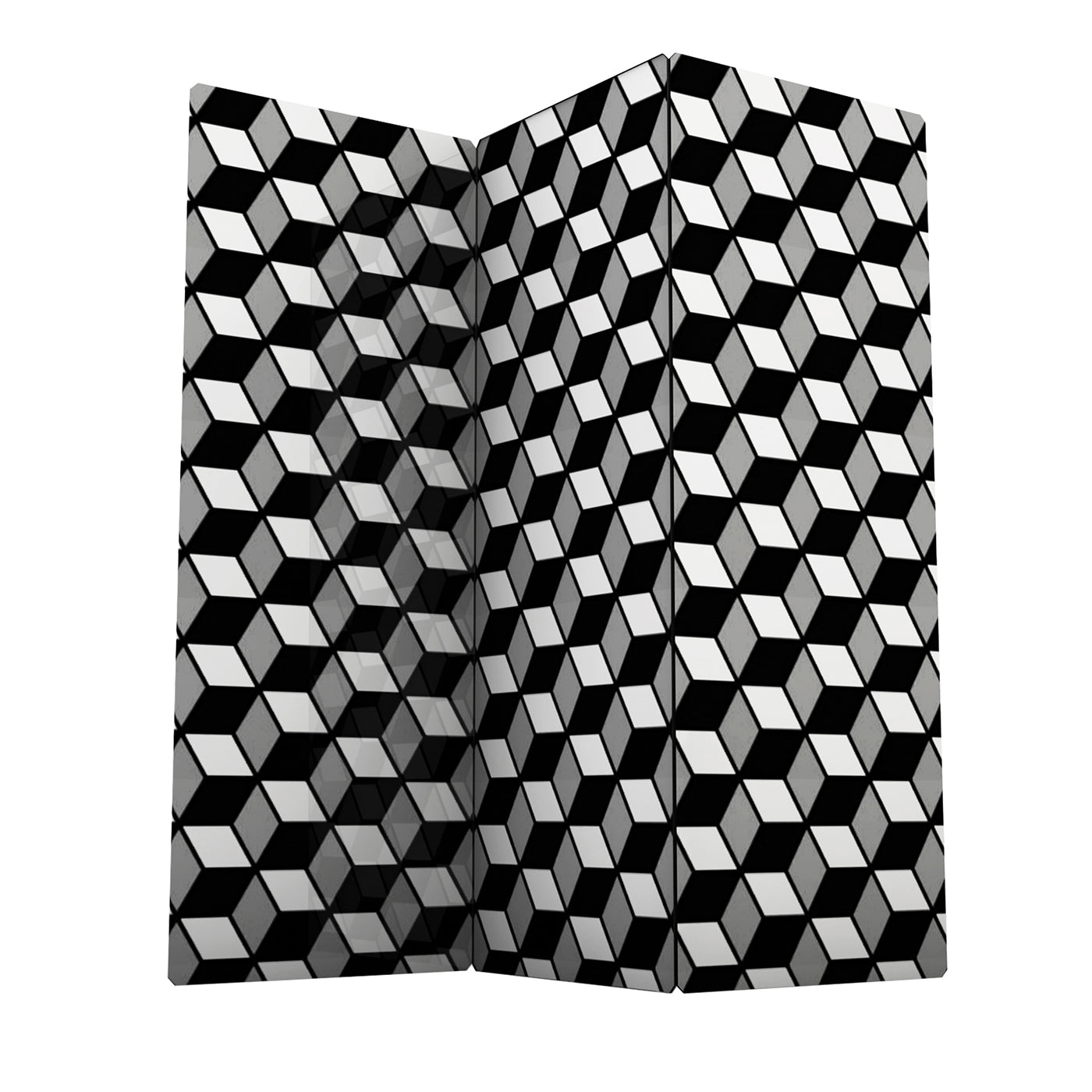 Simbolo Cubes Separador de ambientes en blanco y negro - Vista principal