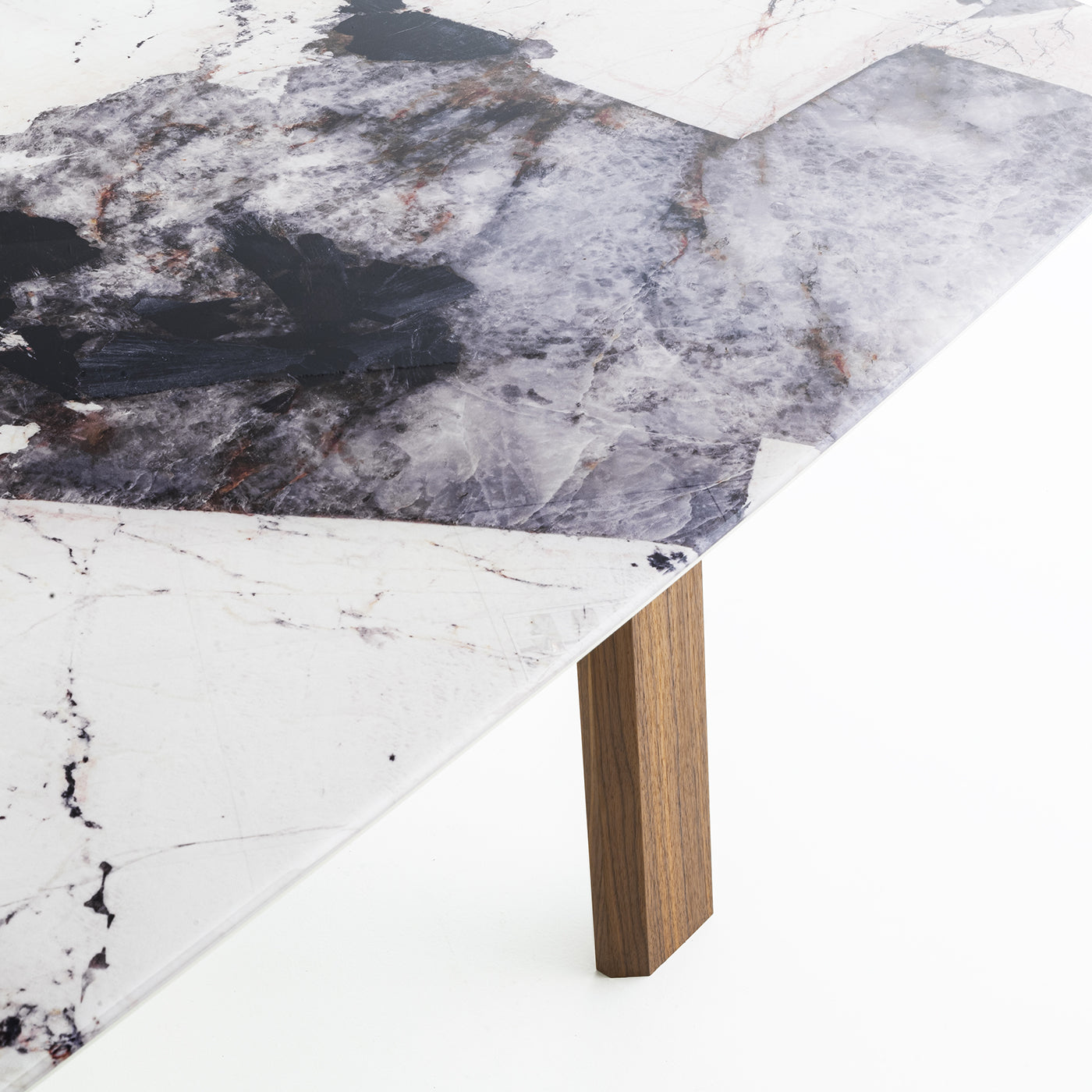 Bridge Large Patagonia Marble-Effect & Canaletto Walnut Table - Alternative view 3
