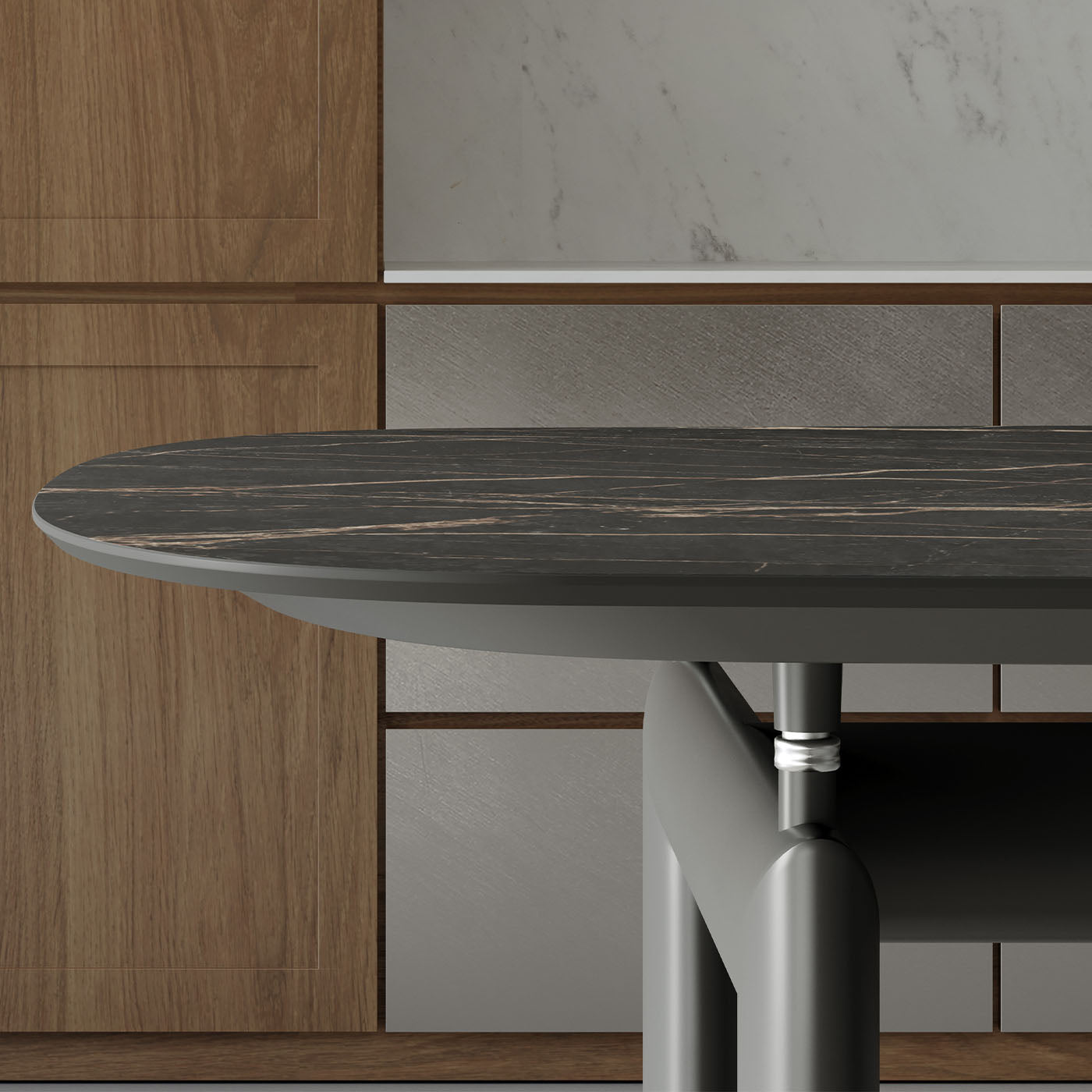 Europe Berlin Marbled Stoneware Dining Table - Alternative view 2