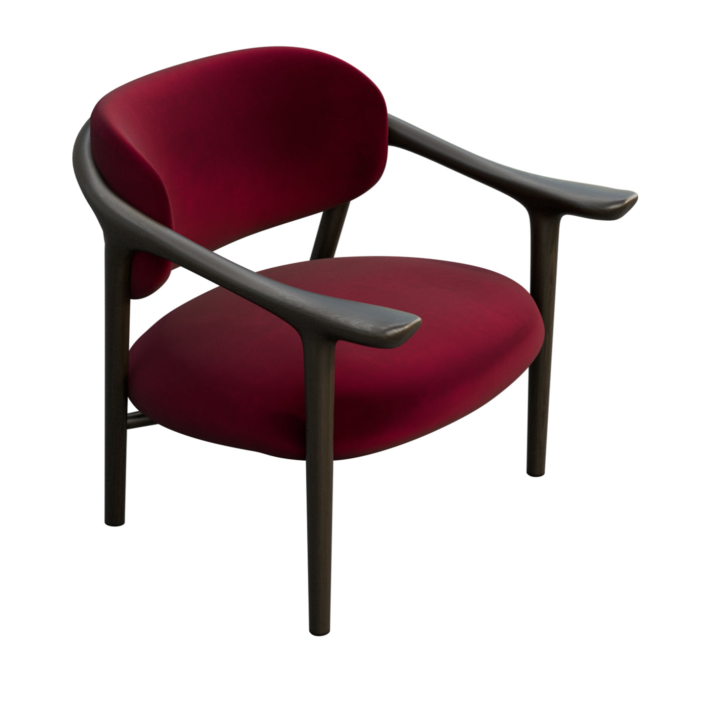 Aida Brown & Ruby-Red Lounge Chair by Libero Rutilo - Alternative view 1