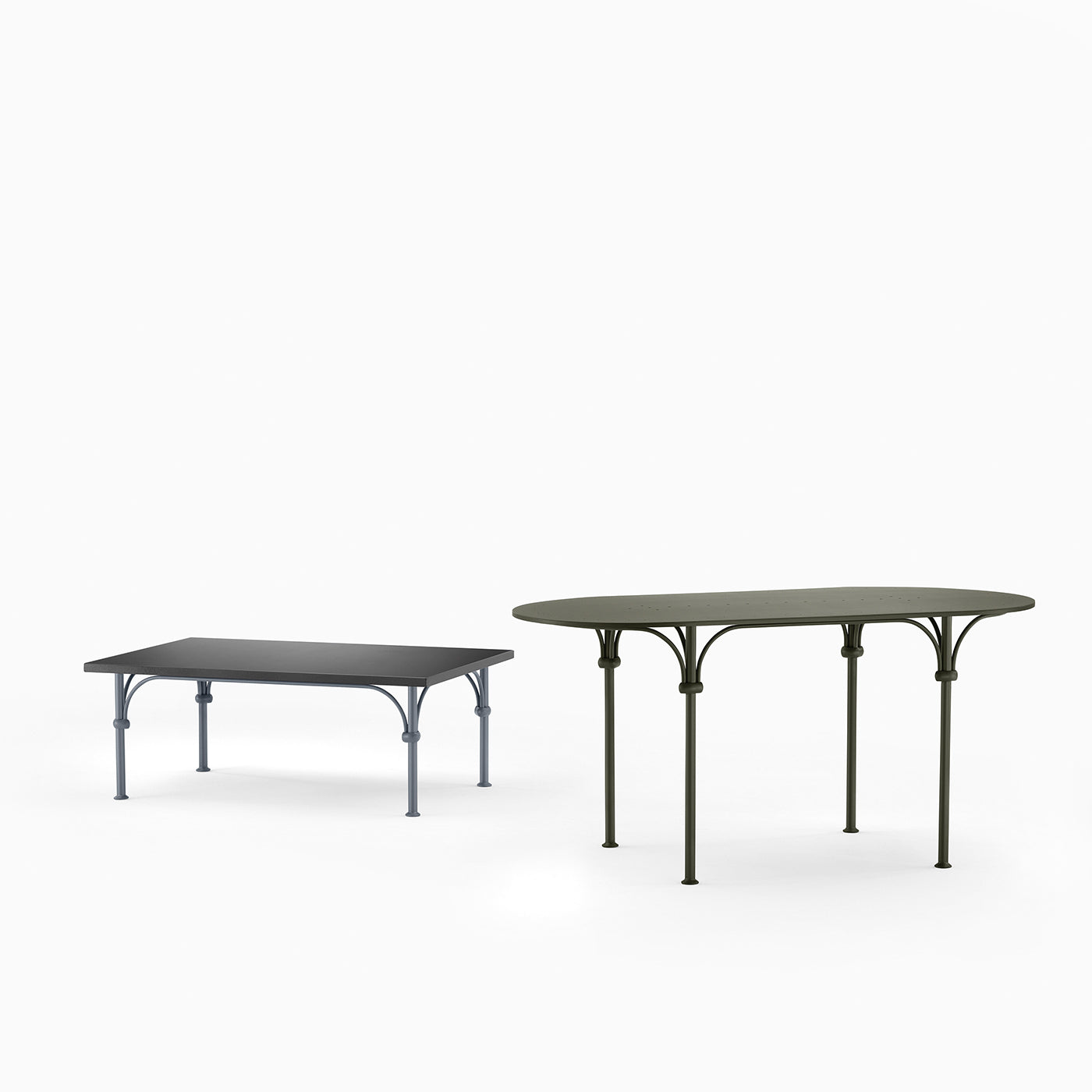 Mesa de centro rectangular de hierro forjado gris Tavolario - Vista alternativa 1