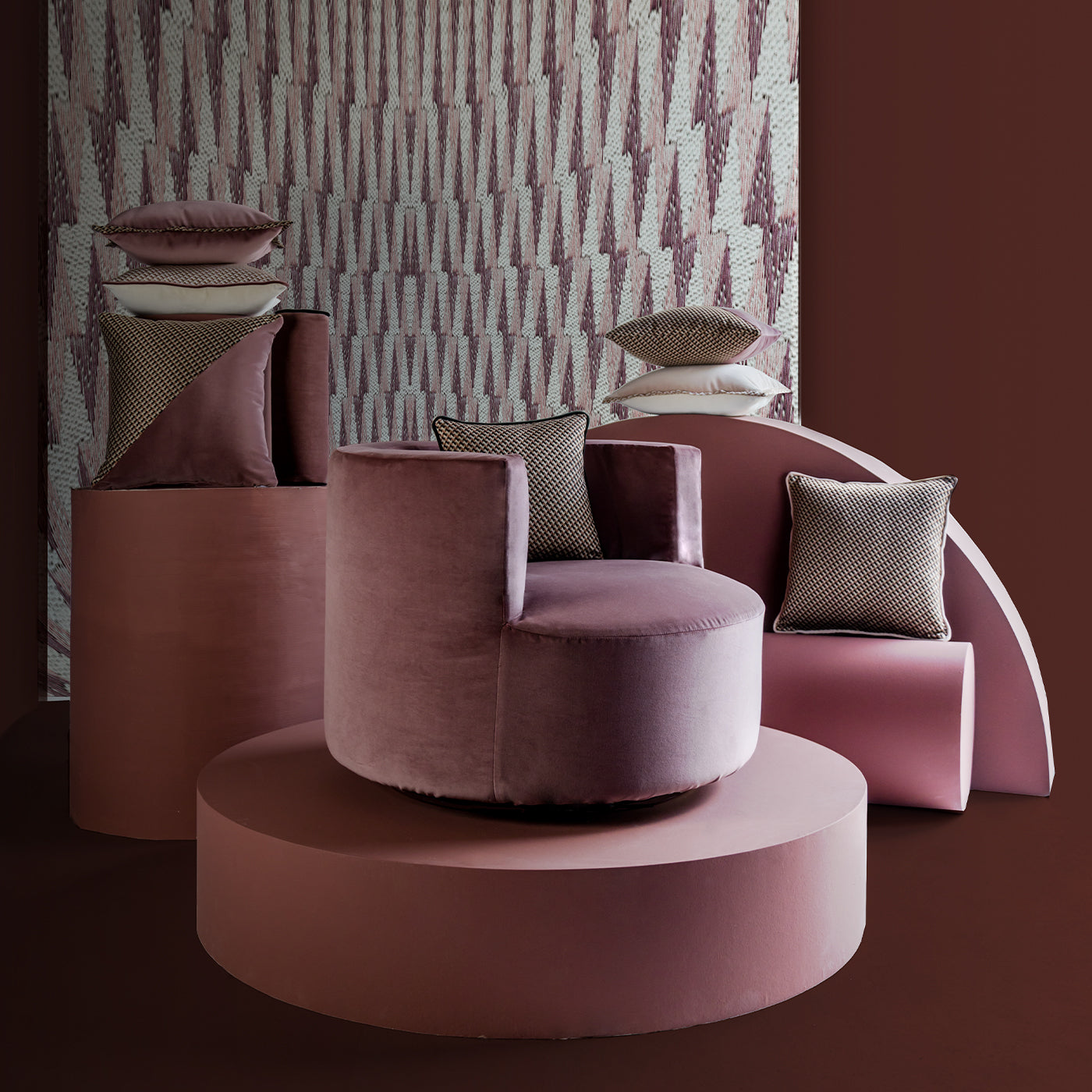 Square Carrè Cushion in Micro-Patterned jacquard fabric - Alternative view 5