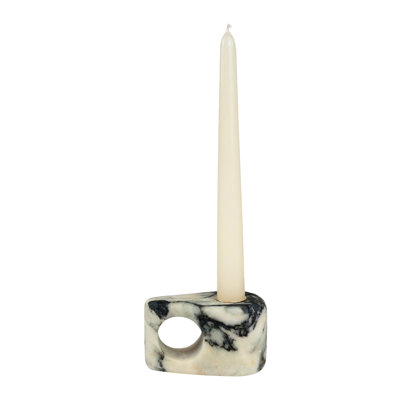FIAMMA satin Paonazzo marble Triangular candle holder - Main view