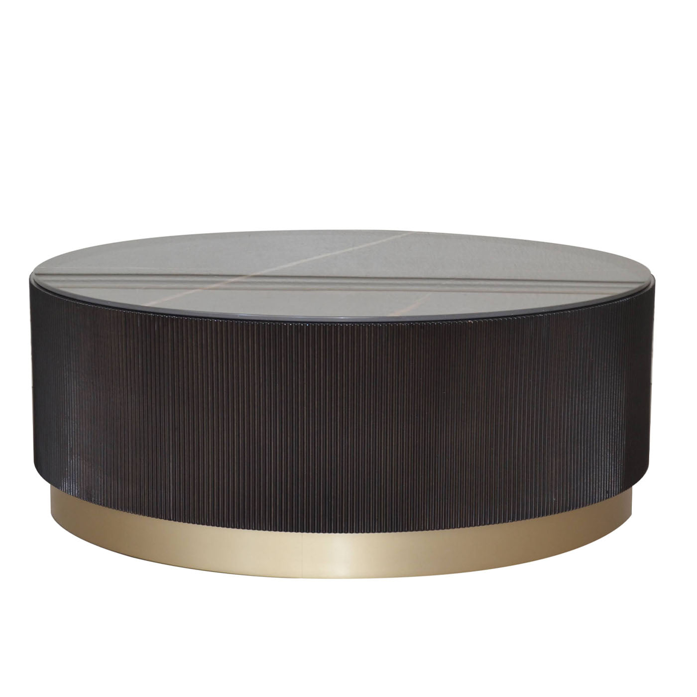 Italian Modern Round Large Coffee Table With Ceramic Top - Alternative view 1