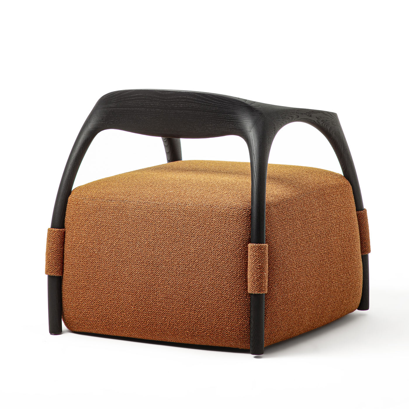 Chassis Black Ash Solid Wood Armchair & Orange Fabric Upholstery - Alternative view 1