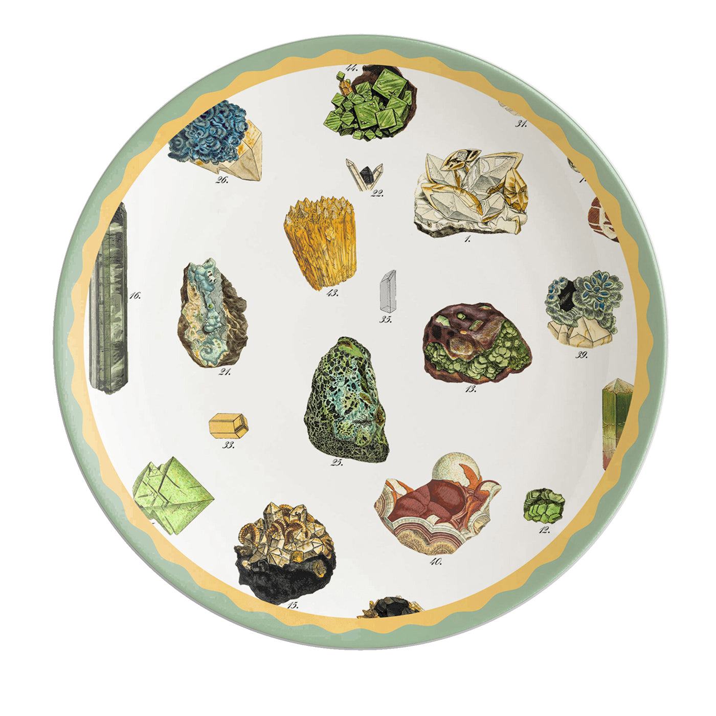 Cabinet De Curiosités Set Of 2 Porcelain Dessert Plates With Minerals - Vue principale