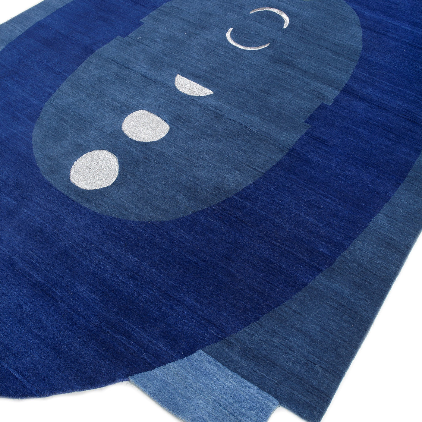 Alfombra anudada a mano Luna Dreamscape Azul Crepúsculo - Vista alternativa 1