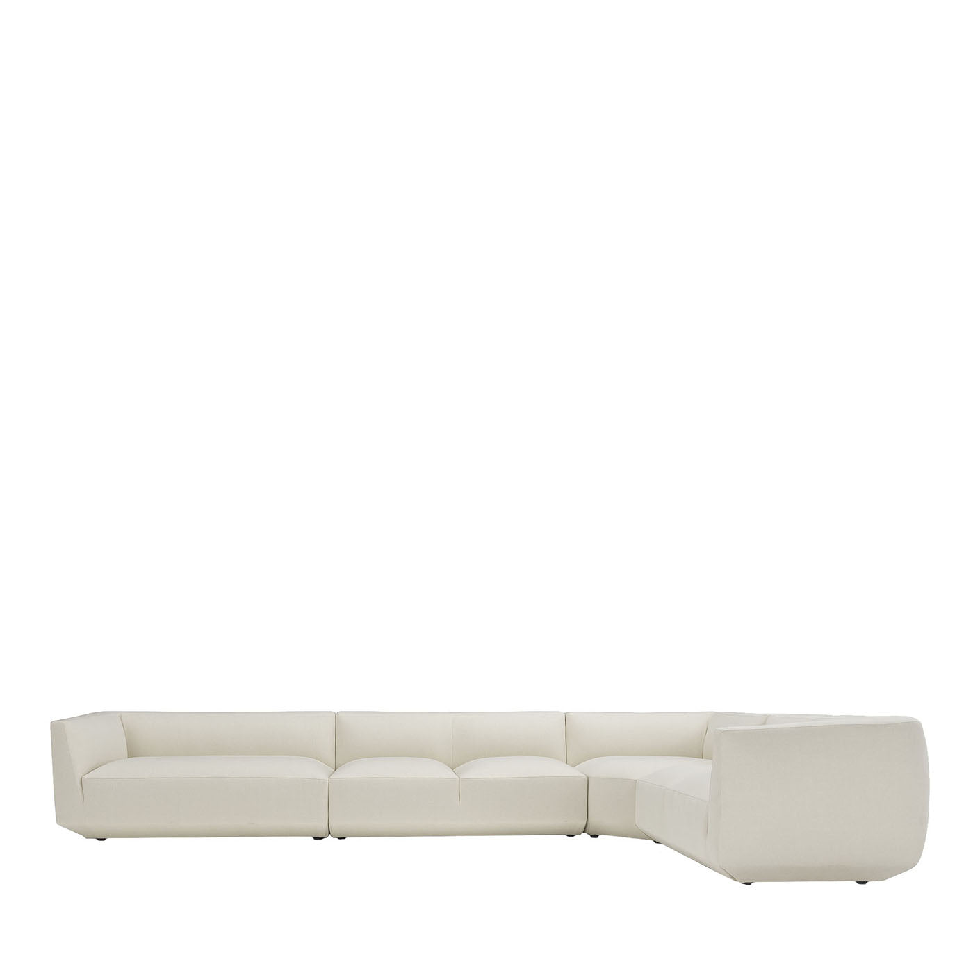Panis L-förmiges modulares weißes Sofa  - Hauptansicht