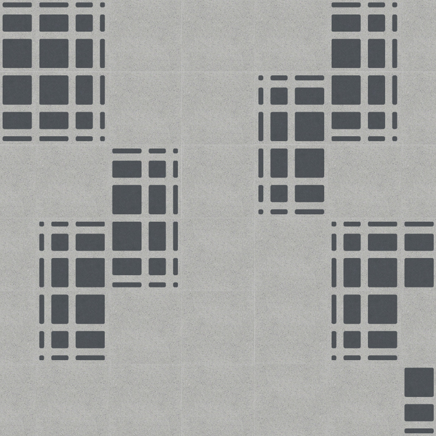 Tartan Set of 25 Gray Concrete Tiles - Alternative view 3