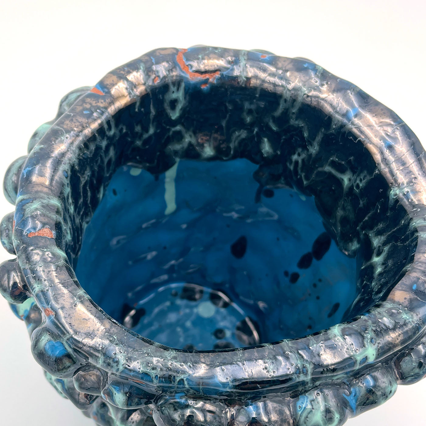 Vaso Onda metallizzato Tiffany e turchese - Vista alternativa 2