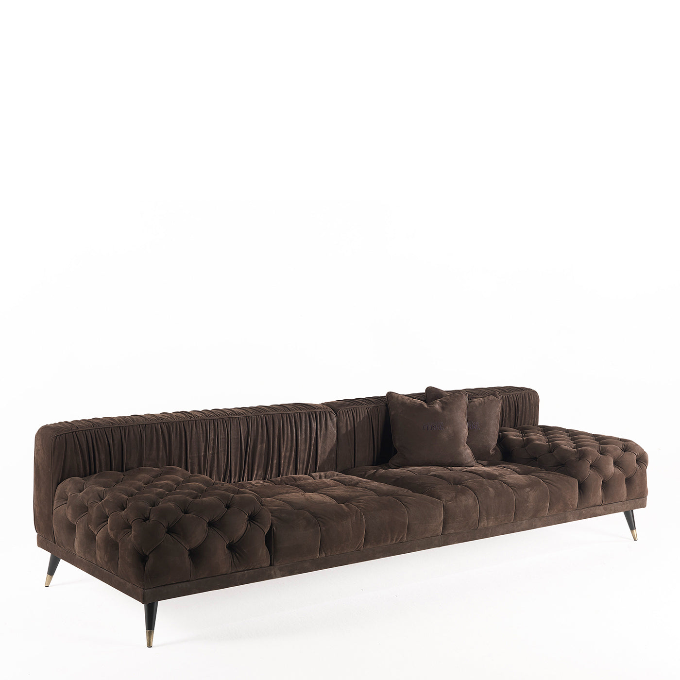 Highlander Braunes Nabukledersofa - Alternative Ansicht 1