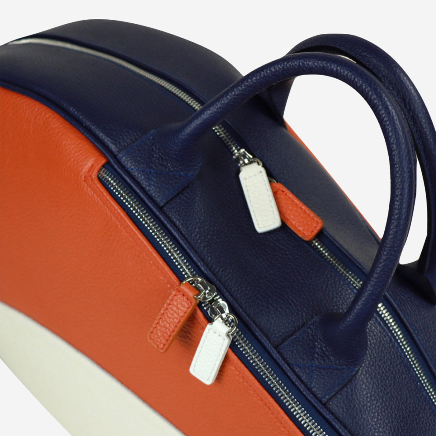 Original Orange/White/Blue Leather Tennis Bag - Alternative view 1